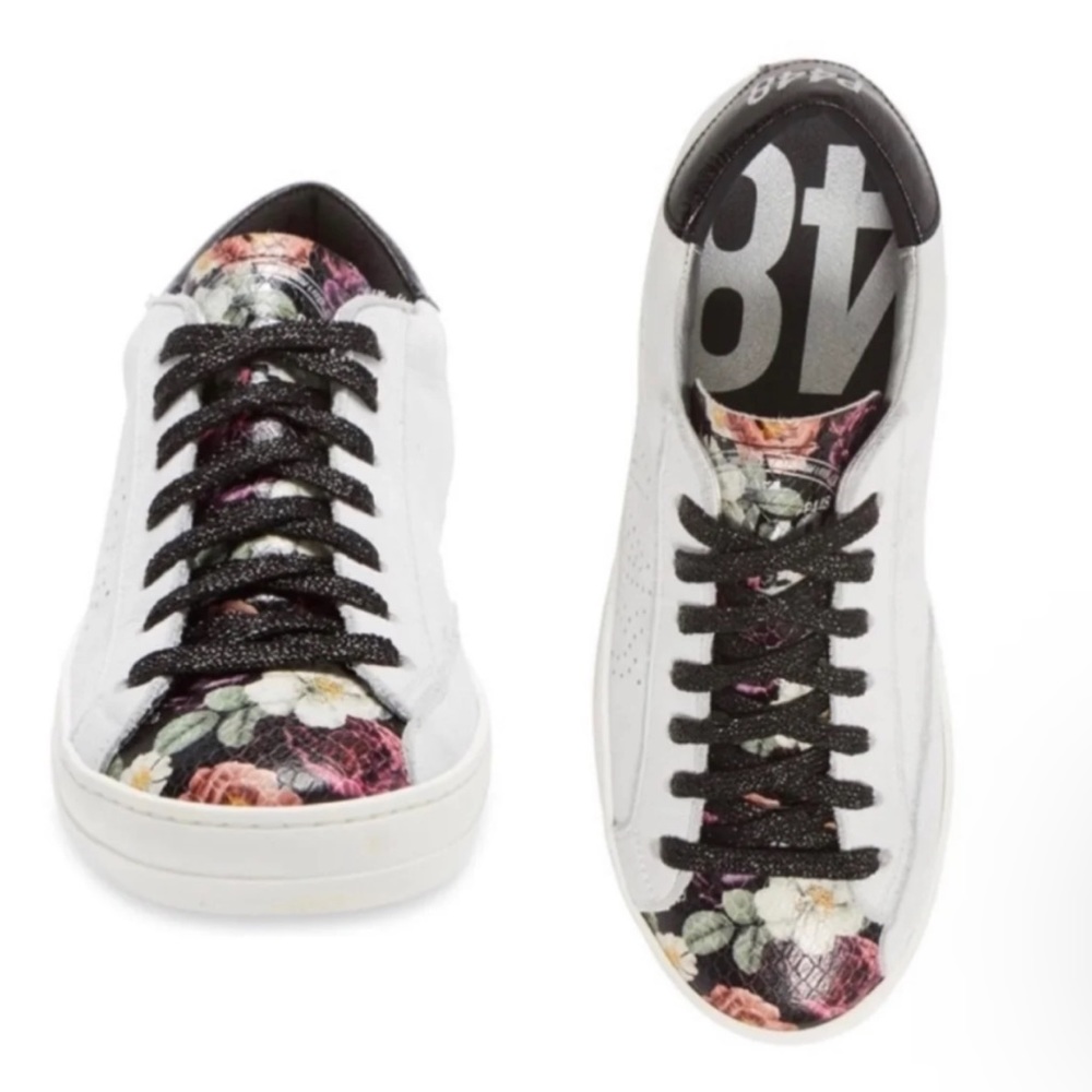 P448 JOHN WHITE LEATHER LOW PROFILE SNEAKERS NWOT SIZE 9